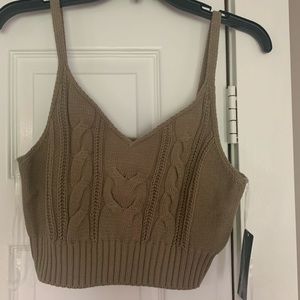 Wild fable crop knit sweater tank Large olive